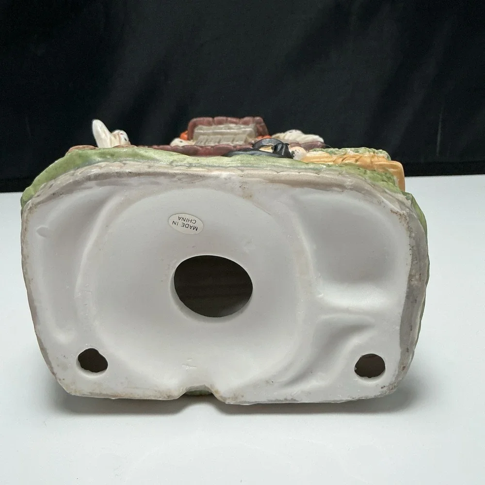 Vtg Ghoulsville Pumpkin Factory Halloween House Porcelain W/ Box - House Only